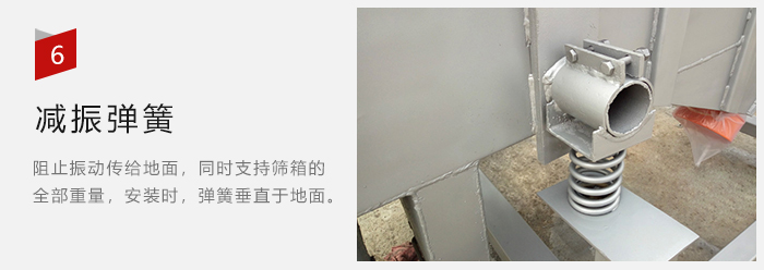 減振彈簧為減少篩箱與支撐裝置之間的摩擦而產生。