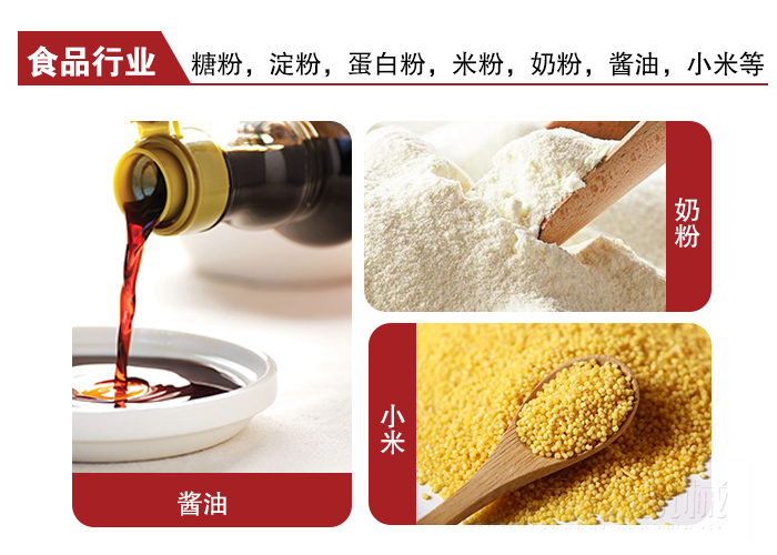 全不銹鋼食品振動篩可用于糖粉，小米，淀粉，蛋白粉，米粉，奶粉，醬油等物料